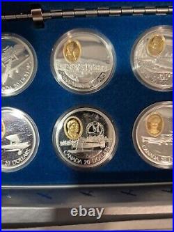 POWERED FLIGHT IN CANADA, First 50 Years 10 silver coin set, -2579