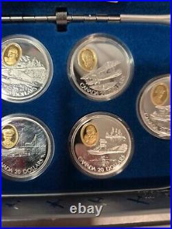 POWERED FLIGHT IN CANADA, First 50 Years 10 silver coin set, -2579
