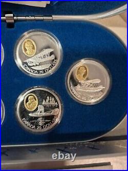 POWERED FLIGHT IN CANADA, First 50 Years 10 silver coin set, -2579