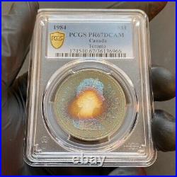 PR67DCAM 1984 Canada Toronto Silver Proof Dollar, PCGS Secure- Beautiful Toned