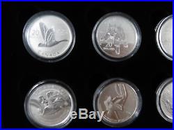 PURE SILVER $20 set 2011-2015 Canada coins with display case, Near complete set