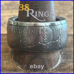 PURE SILVER Canadian Maple Leaf COIN RING SIZES 7-13 Handmade Canada US America