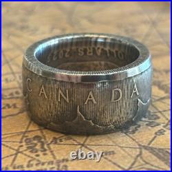 PURE SILVER Canadian Maple Leaf COIN RING SIZES 7-13 Handmade Canada US America
