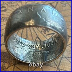 PURE SILVER Canadian Maple Leaf COIN RING SIZES 7-13 Handmade Canada US America