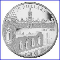 Parliament Buildings, 150th Ann. 2009 Canada $50 5 oz. Fine Silver Coin
