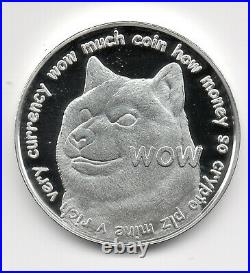 Physical Dogecoin Doge. 999 Silver Coin Round 1 oz Shibe Mint Bitcoin 2021 COA