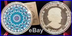 Polar Bear Kaleidoscope Canadiana $20 2016 1OZ Pure Silver Proof Coin Canada