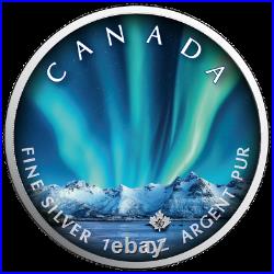 Polar Lights Jasper National Park 2020 1 OZ Silver Canada colour Aurora Borealis
