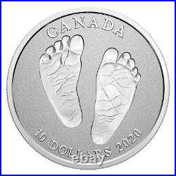 Premium Baby Feet Welcome To The World 2020 $10 1/2 Oz Fine Silver Coin Rcm