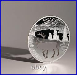 Pure Silver Coin RCM 2017 $30 Endangered Animal Cutout Woodland Caribou