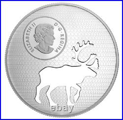 Pure Silver Coin RCM 2017 $30 Endangered Animal Cutout Woodland Caribou