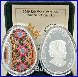 Pysanka 1 Oz Pure Silver Coloured Coin 2020 (Brand New)