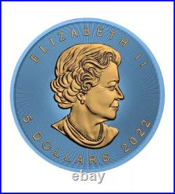 RARE! 1/100 Canada Maple Opal Stone 1oz Silver Coin. 9999 SPACE BLUE -Unsealed RARE! 1/100 Canada Maple Opal Stone 1oz Silver Coin. 9999 SPACE BLUE -Unsealed