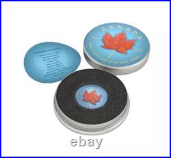 RARE! 1/100 Canada Maple Opal Stone 1oz Silver Coin. 9999 SPACE BLUE -Unsealed RARE! 1/100 Canada Maple Opal Stone 1oz Silver Coin. 9999 SPACE BLUE -Unsealed