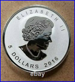 RARE 2016 1 oz. 9999 silver Canadian maple BIGFOOT PRIVY coin Reverse Proof BU