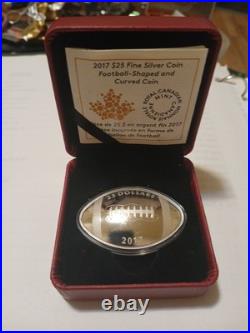 RCMC 2017 Pure Silver$25 Football Shaped And Curved Coin RCMC 2017 Pure Silver$25 Football Shaped And Curved Coin