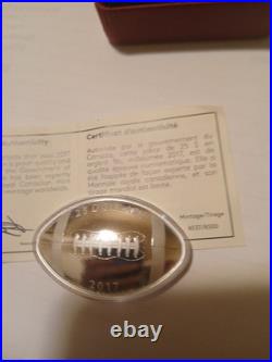 RCMC 2017 Pure Silver$25 Football Shaped And Curved Coin RCMC 2017 Pure Silver$25 Football Shaped And Curved Coin