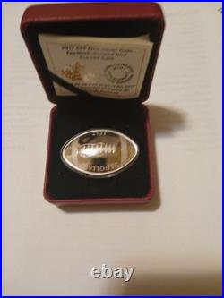 RCMC 2017 Pure Silver$25 Football Shaped And Curved Coin RCMC 2017 Pure Silver$25 Football Shaped And Curved Coin