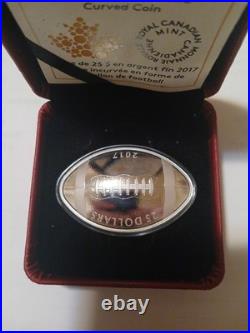 RCMC 2017 Pure Silver$25 Football Shaped And Curved Coin RCMC 2017 Pure Silver$25 Football Shaped And Curved Coin