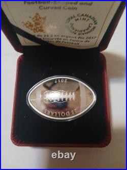 RCMC 2017 Pure Silver$25 Football Shaped And Curved Coin RCMC 2017 Pure Silver$25 Football Shaped And Curved Coin