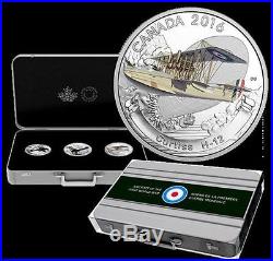 RCM 2016 World War I Aircraft 3 Coin $20 Silver Proof Set in Metal Case Canada