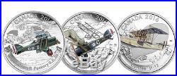RCM 2016 World War I Aircraft 3 Coin $20 Silver Proof Set in Metal Case Canada