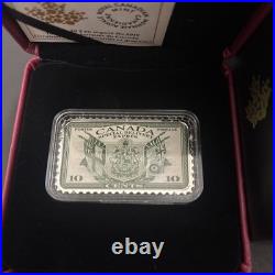 RCM 2019 $20 Canada's historical stamps, coat of arms and flags fine silver coin