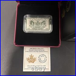 RCM 2019 $20 Canada's historical stamps, coat of arms and flags fine silver coin