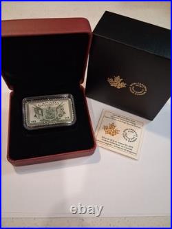 RCM 2019 $25 Canada's historical stamps, coat of arms and flags fine silver coin