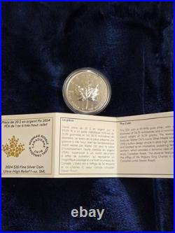 RCM 2024 $20 Ultra-High Relief 1 oz SML Pure Silver Coin