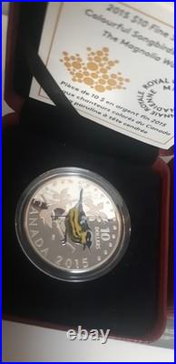RCM Fine Silver coin Lot of 2 $10 2015 Magnolia Warbler & Celebrating Canada