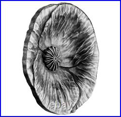 REMEMBRANCE DAY Poppy Shapped 2020 CANADA 1oz. 9999 Silver Proof $20 Coin
