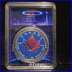 Rare #111 2013 1 Oz 99.99 Silver Canadian Maple City Legends Tokyo Colorized