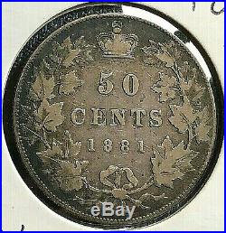Reduced Price Canada 1881 H 50 Cent Silver Coin From A Huge Collection