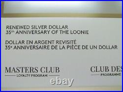 Renewed Silver Dollar 35th Anniversary of the Loonie 2oz Fine Silver Coin
