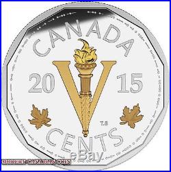 Revisit Canada 5 Cents Nickel History(2015)- 6 COINS SET FINE SILVER-GOLD PLATED