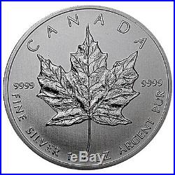 Roll of 25 2012 Canada 1 Troy Oz. 9999 Silver Maple Leaf $5 Coins SKU26896