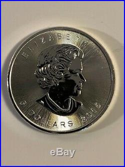 Roll of 25 Silver 2015 Canadian 1 oz Maple Leaf Bullion. 9999 BU Leafs Coins