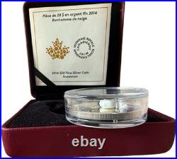 Royal Canadian Mint 1 oz. Fine Silver Coin 2014 $20 Venetian Glass Snowman