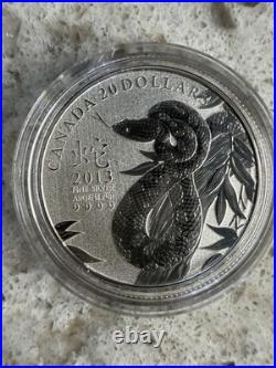Royal Canadian Mint 2013.999 Fine Silver Commemorative Coin Year of the Snake