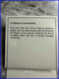 Royal Canadian Mint 2013.999 Fine Silver Commemorative Coin Year of the Snake