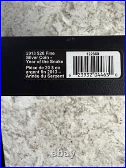 Royal Canadian Mint 2013.999 Fine Silver Commemorative Coin Year of the Snake