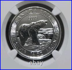 Royal Canadian Mint 2018 $2 Polar Bear 1/2 oz. 9999 Silver NGC MS 69