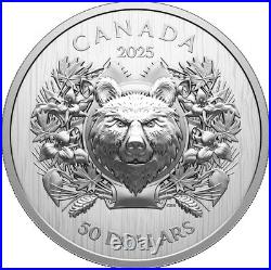 Royal Canadian Mint 2025 $50 Heraldic Bear 1 oz Fine Silver Collectible Coin
