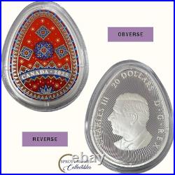 Royal Canadian Mint 2025 Ukrainian 1 oz Pysanka Silver Coloured Coin collectible