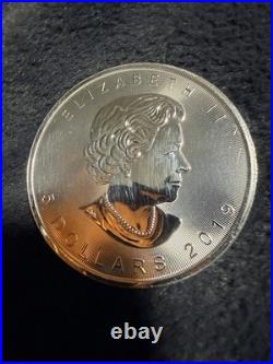 Royal Canadian Mint Canadian Maple Leaf 2019 1 oz. 9999 Silver Coin