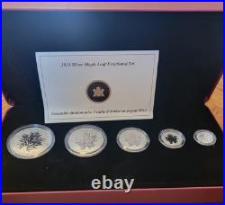 Royal Cdn Mint 2013 Silver Maple Leaf Fractional Set