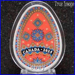 STOCK? 2025 Ukrainian Pysanka? $20 Pure Silver Coloured Egg Coin Canada