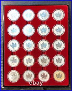 Set of 20 Canada 1 Oz Maple leaf privy mark coins includes dragon