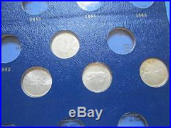 Set of Canada 25 Cents 31 SILVER+6 NICKEL Coins (1921-74). Whitman Folder (SQ14)